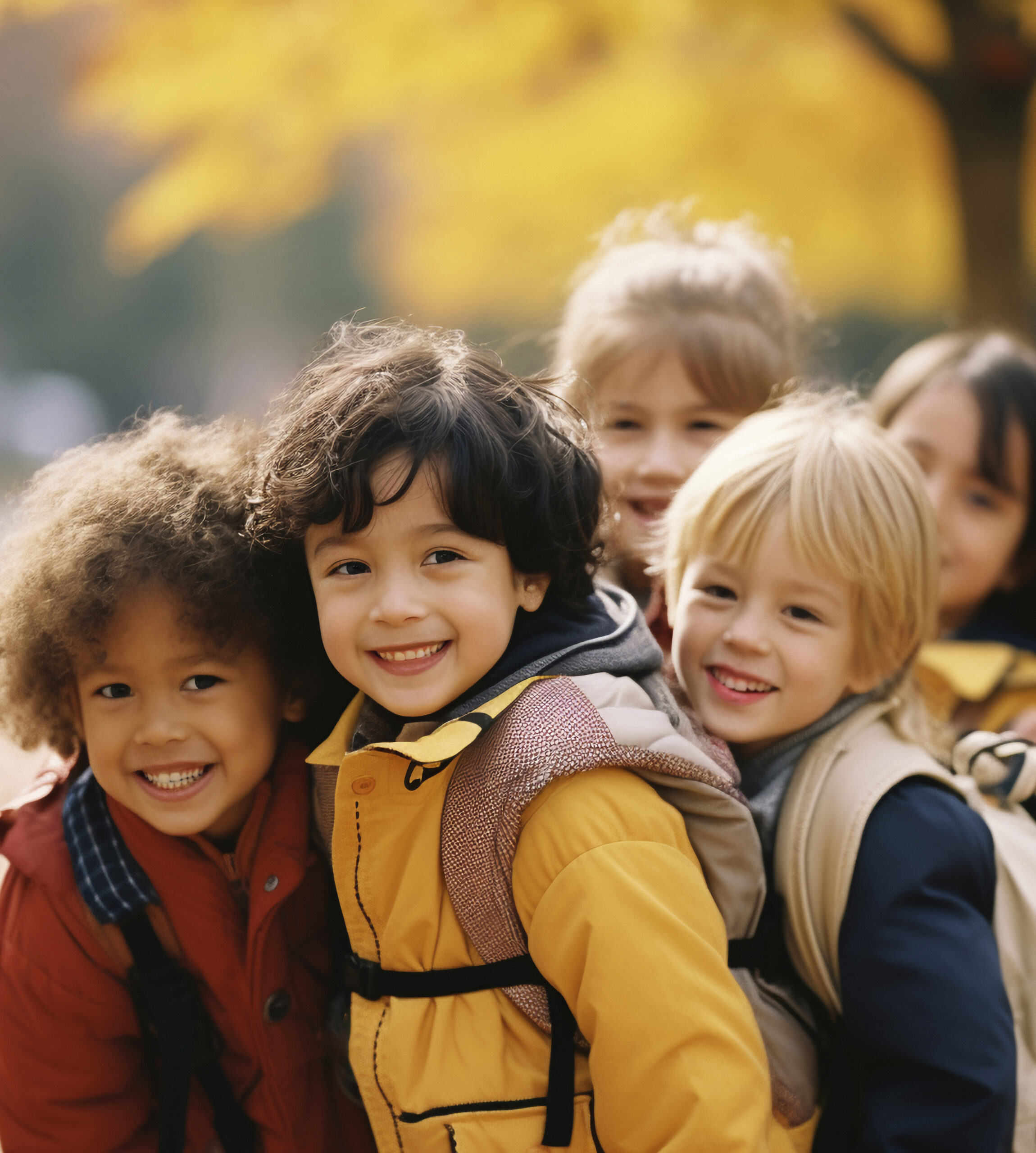 Diverse group of smiling children